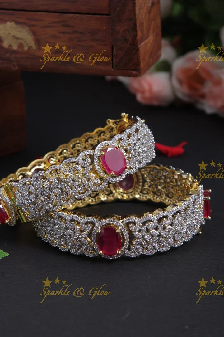 Beautiful GJ Polish bangles a pair - Sparkle and Glow