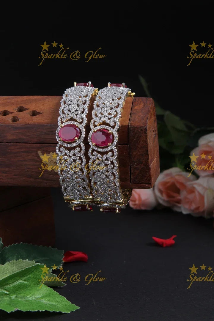 Beautiful GJ Polish bangles a pair - Sparkle and Glow