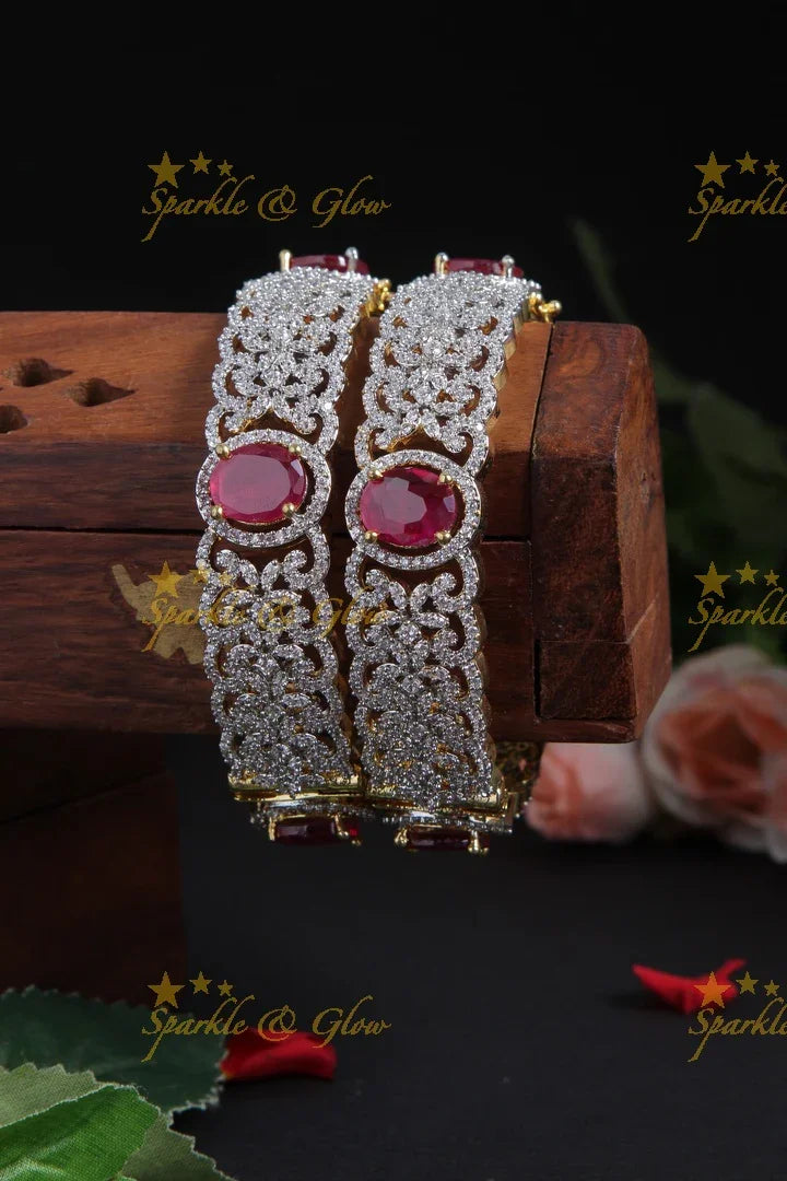 Beautiful GJ Polish bangles a pair - Sparkle and Glow