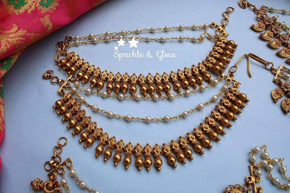 Moggapu premium matte earchain/mattal - Sparkle and Glow