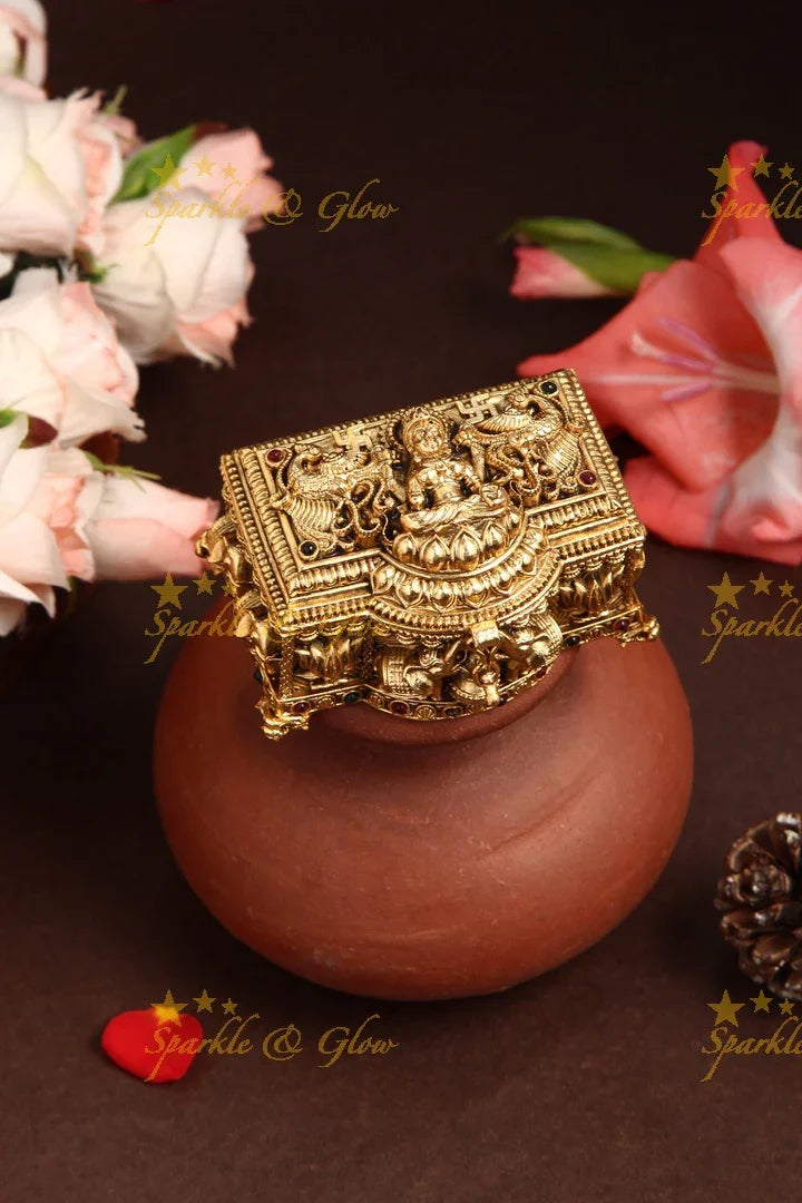Intricately Carved Nagas Kumkum Box - Sparkle and Glow