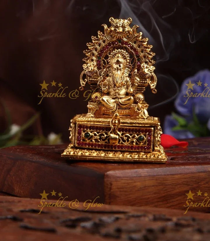 Grand Idol Ganesha Kumkum Box - Sparkle and Glow