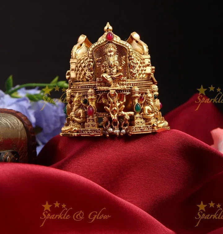 Equisite Idol Lakshmi Ganesha grand Kumkum Box - Sparkle and Glow