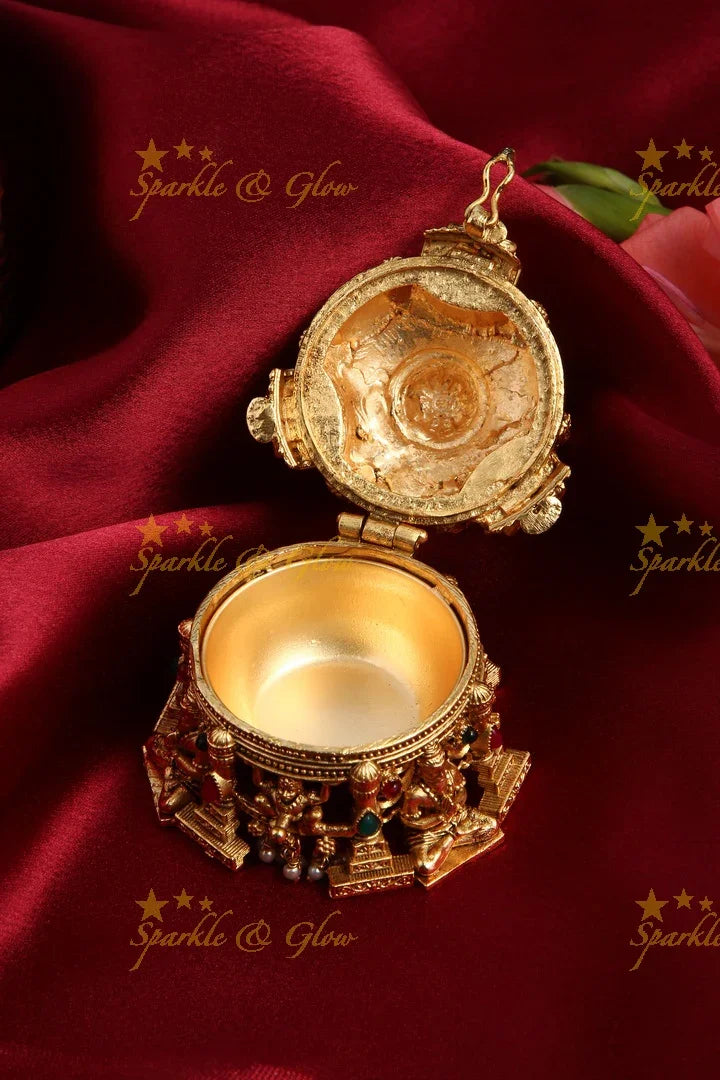 Equisite Idol Lakshmi Ganesha grand Kumkum Box - Sparkle and Glow