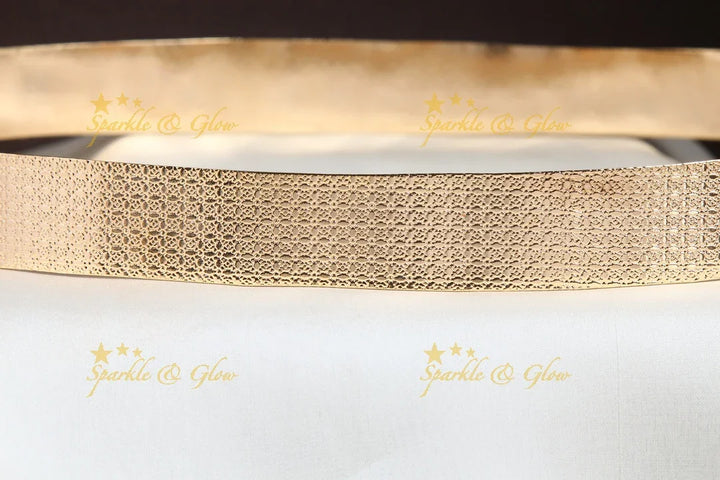 Handcrafted designed gold polish plain hipbelt - design 2 - Sparkle and Glow