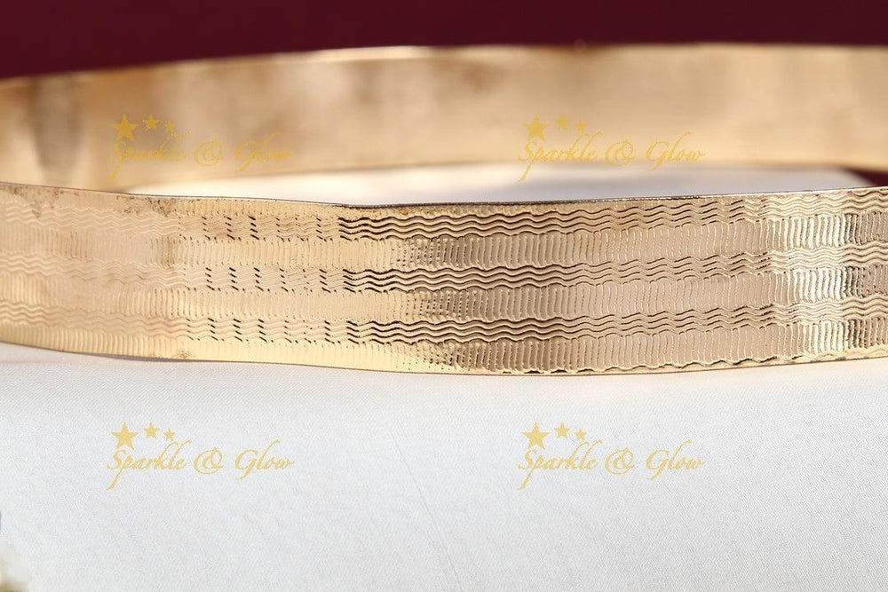 Handcrafted designed gold polish plainhipbelt - Sparkle and Glow