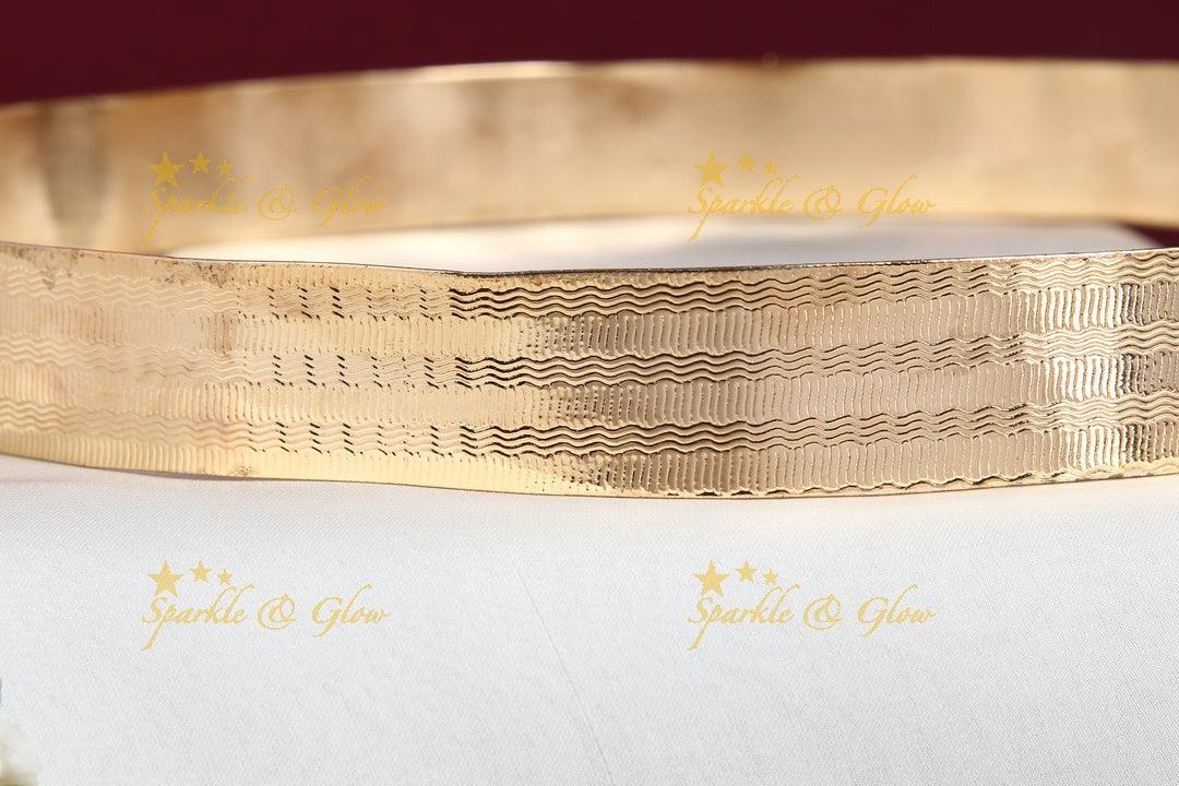 Handcrafted designed gold polish plainhipbelt - Sparkle and Glow