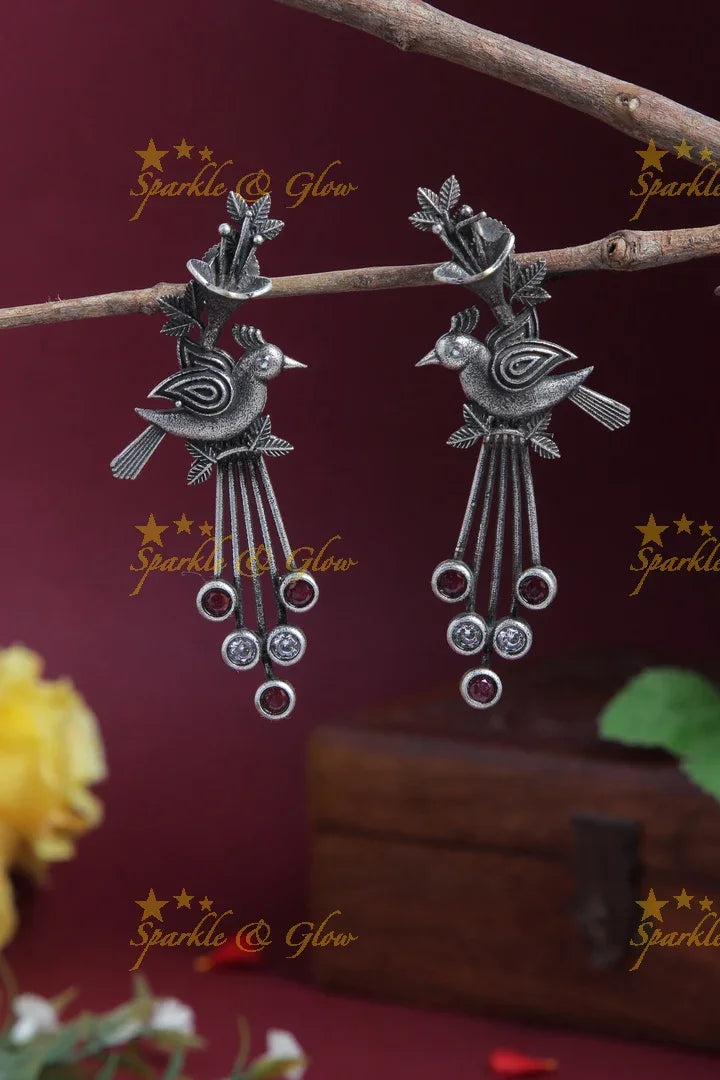 Beautiful Parrot Leaf Studs - Sparkle and Glow