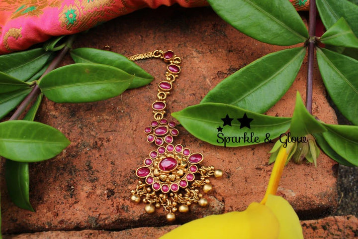 Non idol kemp stones maang tikka - Full kemp - Sparkle and Glow