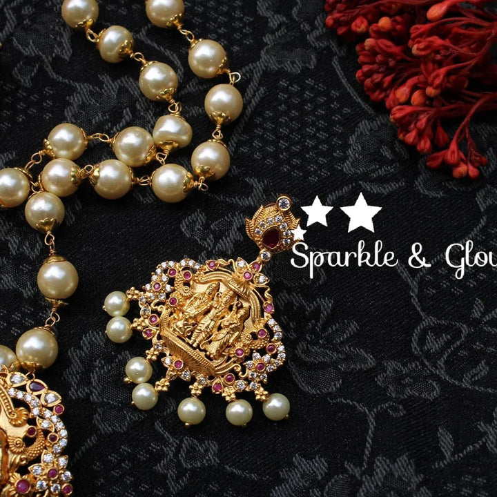 Ram parivar pendent pearl chain set - Sparkle and Glow