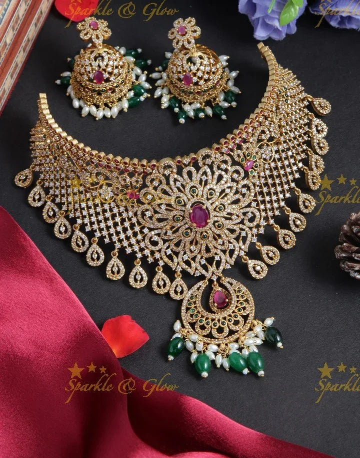 Beautiful floral AD choker - Sparkle and Glow