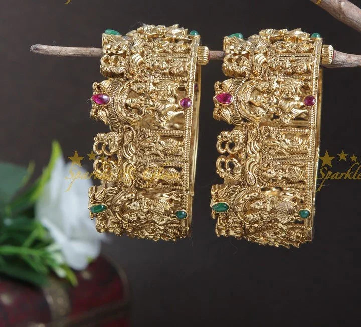 Intricately carved lord ram sita bangles - Sparkle and Glow