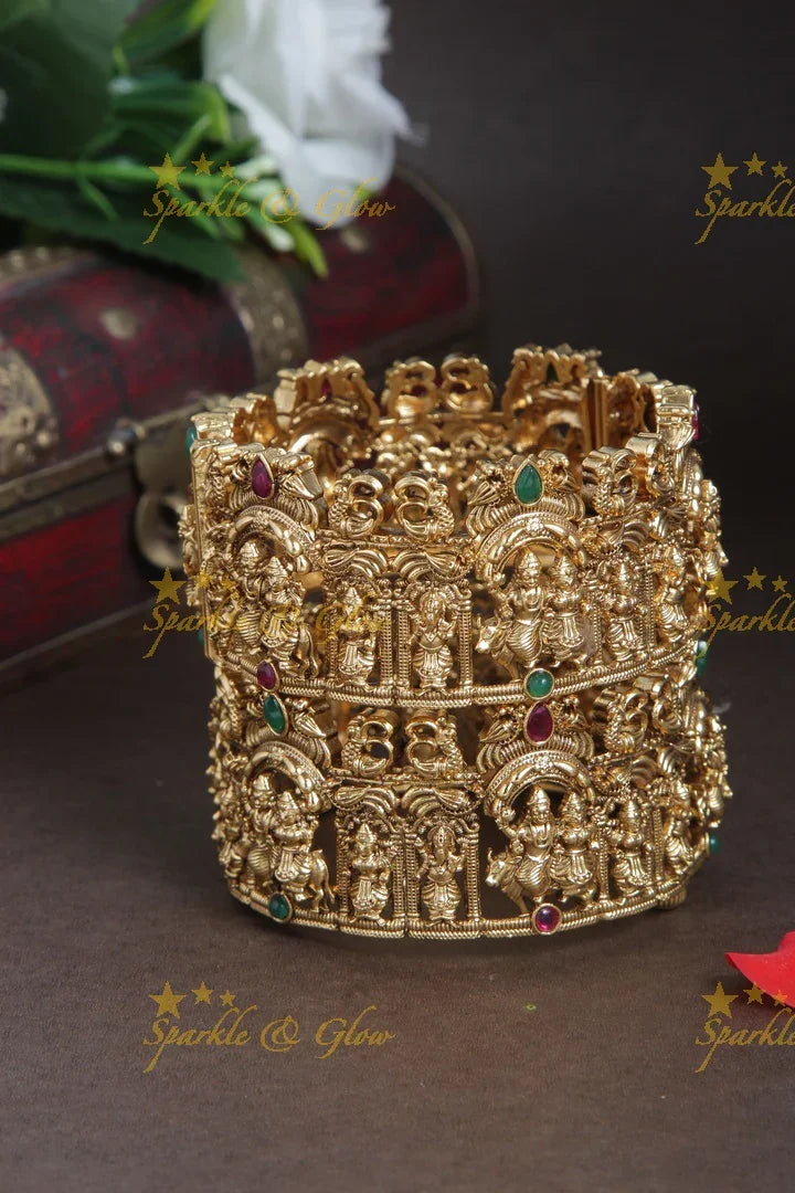 Intricately carved lord ram sita bangles - Sparkle and Glow