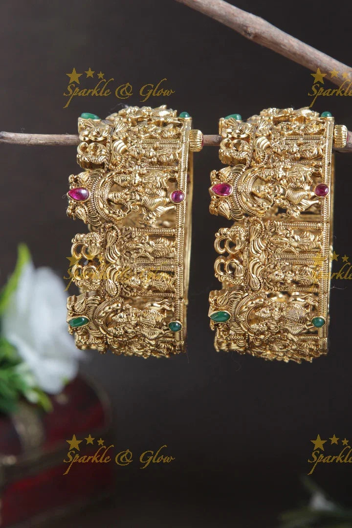 Intricately carved lord ram sita bangles - Sparkle and Glow