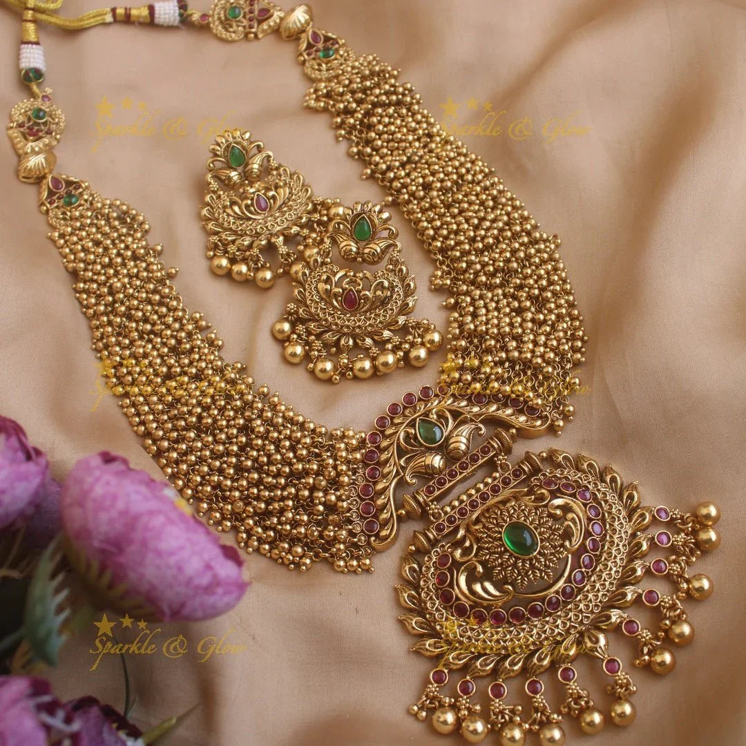 Gold alike Beautiful gold cluster non idol haram - Sparkle and Glow