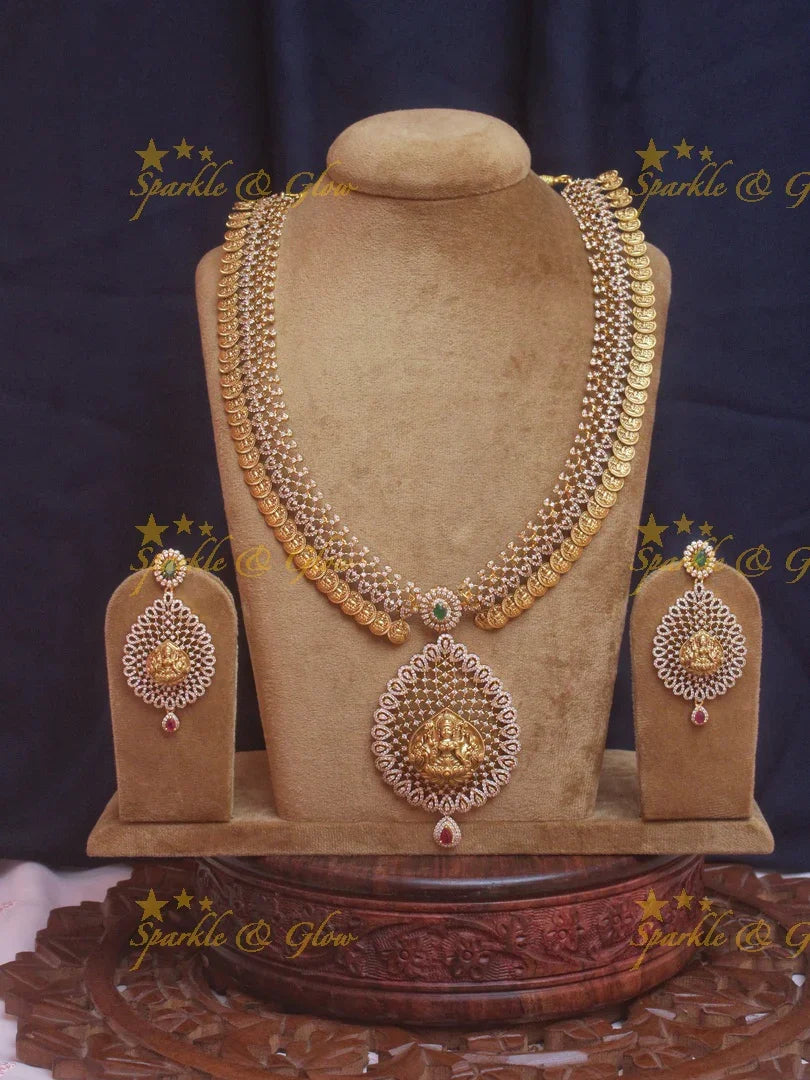 Premium matte Lakshmi AD coin haram - Sparkle and Glow