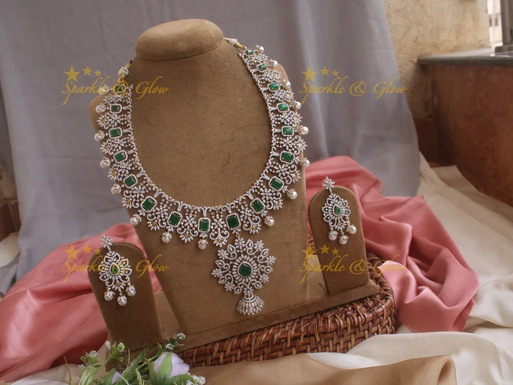 Beautiful floral jhumka pendent GJ polish necklace - Sparkle and Glow