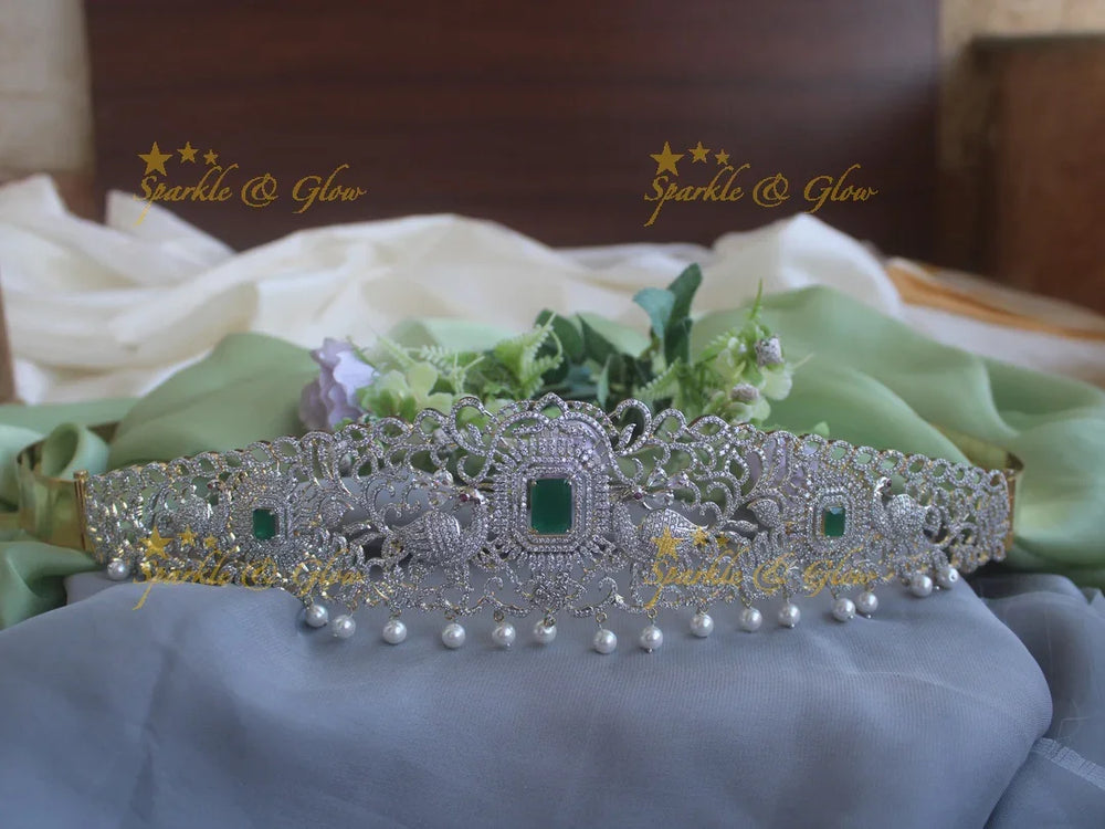 Beautiful GJ Polish leaf branch peacock carved Hipbelt - Sparkle and Glow