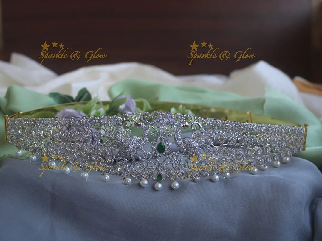 Beautiful GJ Polish water drop peacock carved Hipbelt - Sparkle and Glow