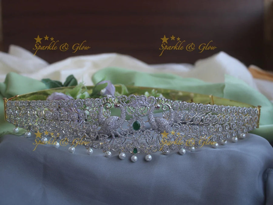 Beautiful GJ Polish water drop peacock carved Hipbelt - Sparkle and Glow