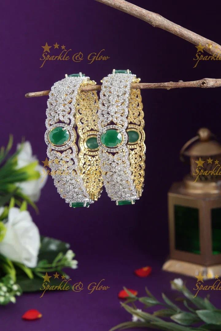 Beautiful GJ Polish bangles a pair - Sparkle and Glow