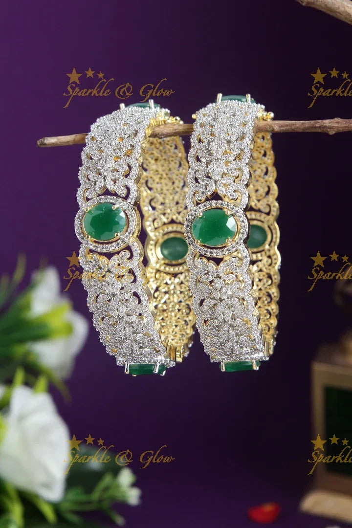 Beautiful GJ Polish bangles a pair - Sparkle and Glow