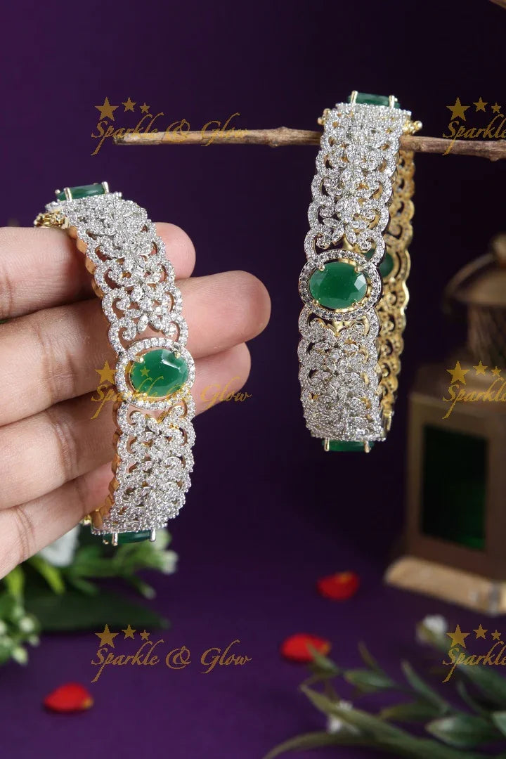 Beautiful GJ Polish bangles a pair - Sparkle and Glow