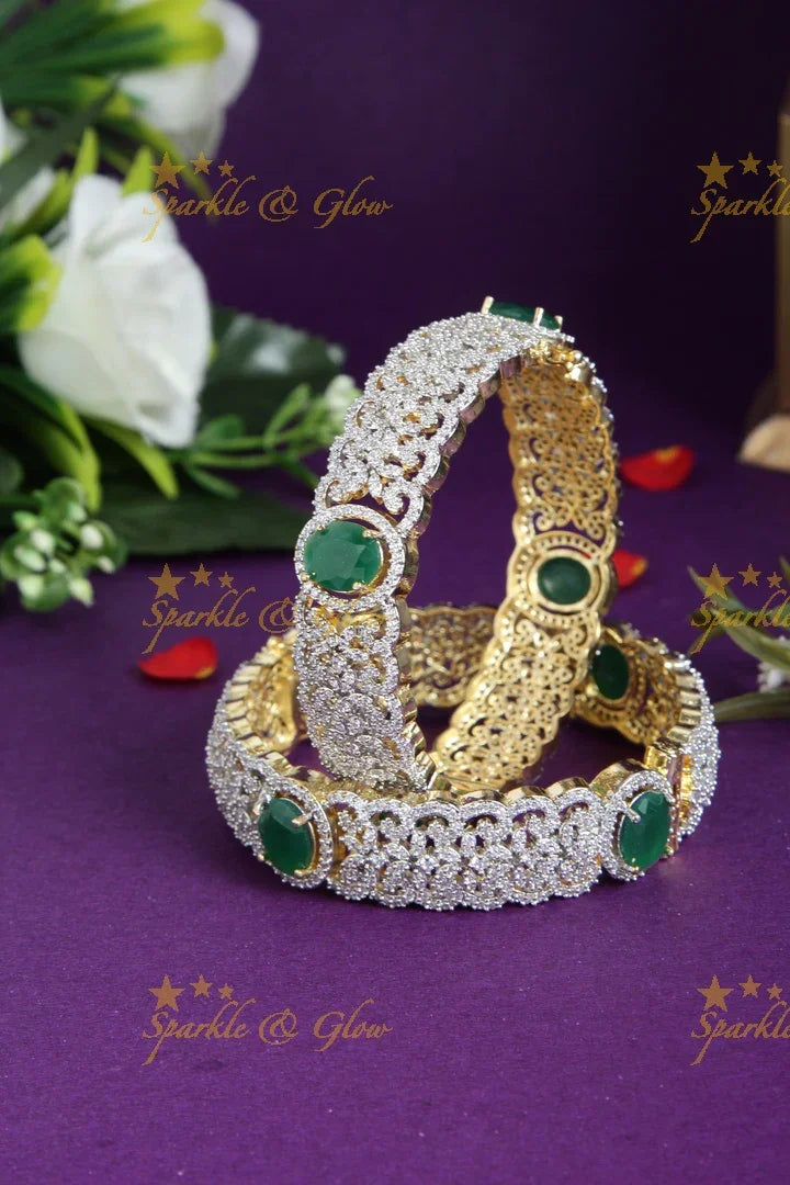 Beautiful GJ Polish bangles a pair - Sparkle and Glow