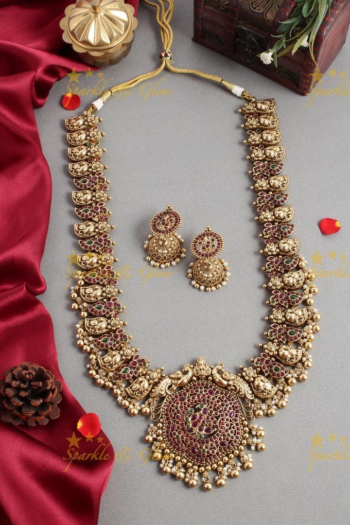 Statement gold alike mango haram with kemp stones - Sparkle and Glow