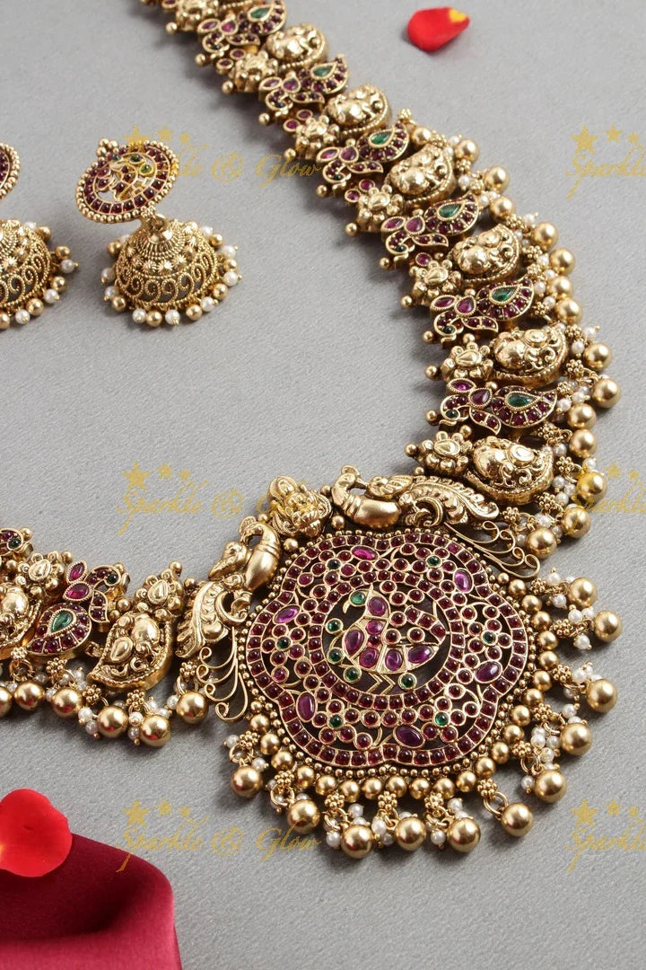 Statement gold alike mango haram with kemp stones - Sparkle and Glow