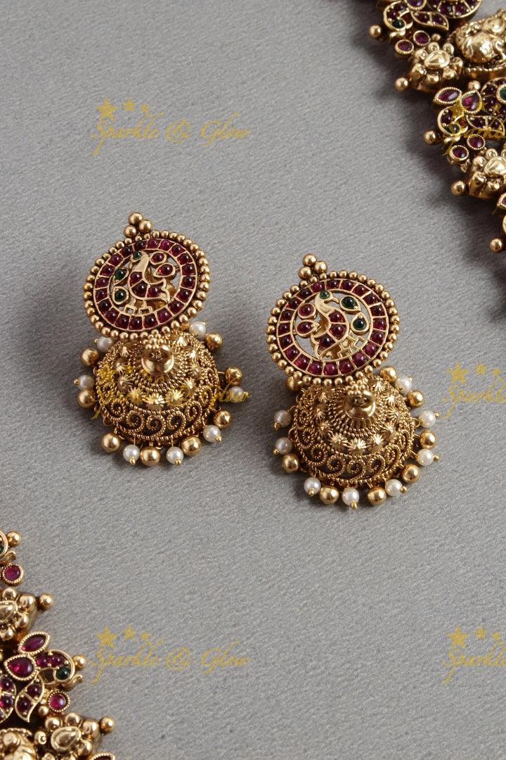 Statement gold alike mango haram with kemp stones - Sparkle and Glow