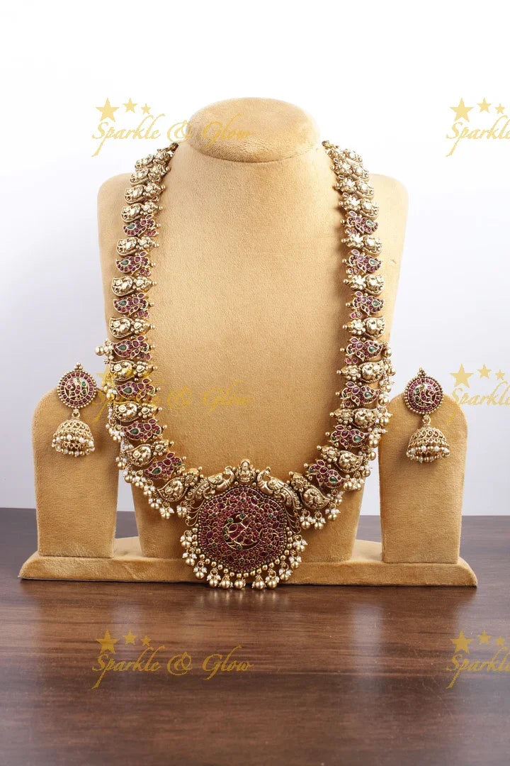 Statement gold alike mango haram with kemp stones - Sparkle and Glow