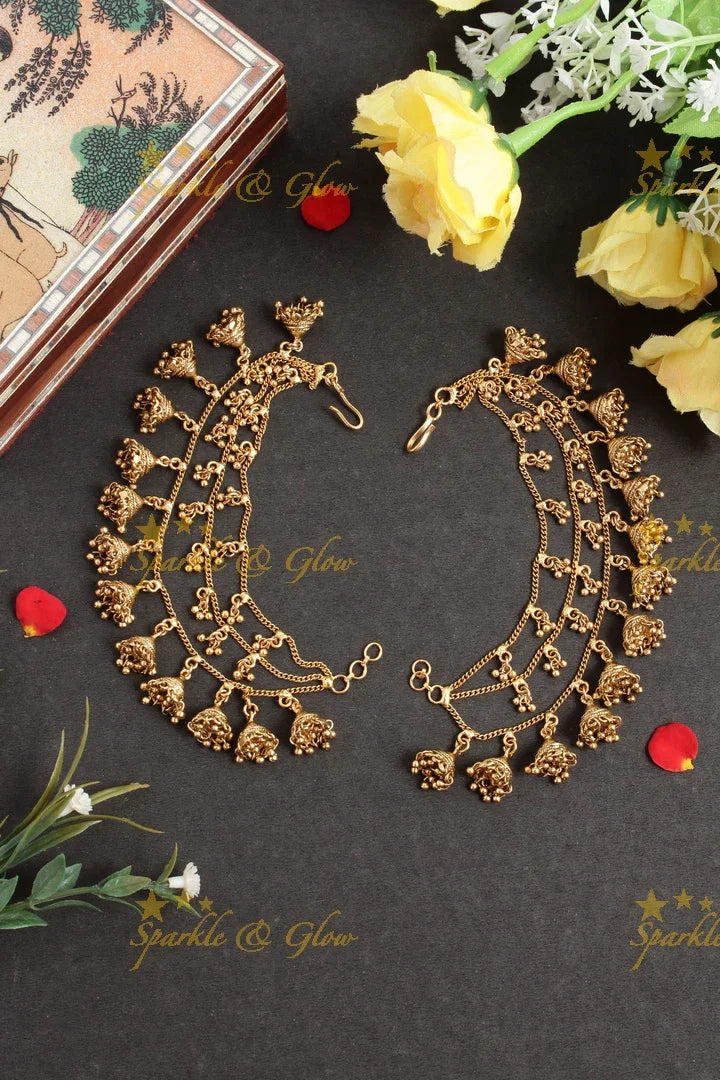 Elegant jhumuka drops earchain - Sparkle and Glow