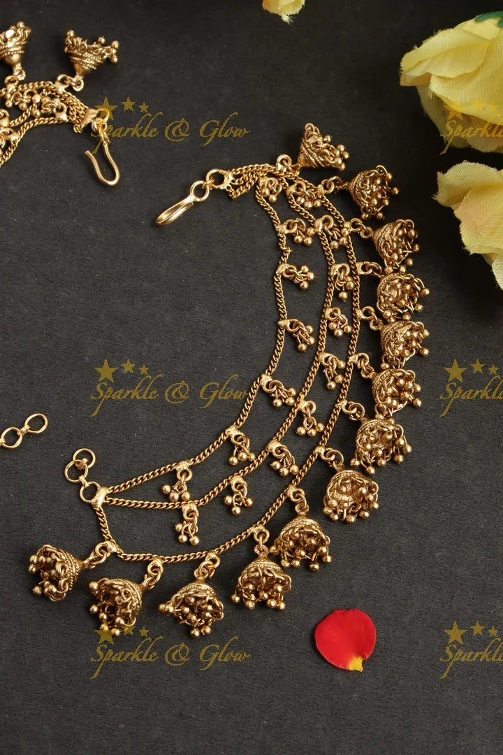 Elegant jhumuka drops earchain - Sparkle and Glow