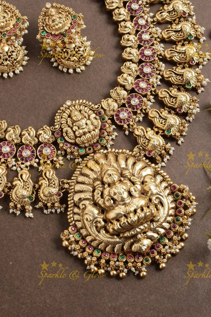 Stunning Grand Lakshmi bridal haram - Sparkle and Glow