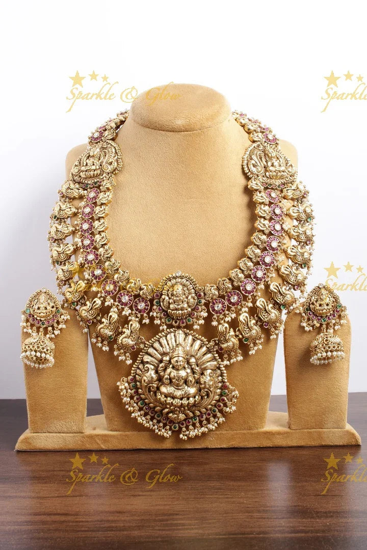 Stunning Grand Lakshmi bridal haram - Sparkle and Glow