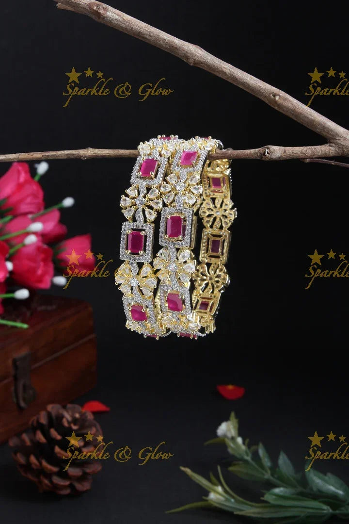 GJ Polish AD floral bangles Pink - Sparkle and Glow