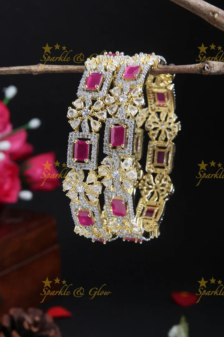 GJ Polish AD floral bangles Pink - Sparkle and Glow