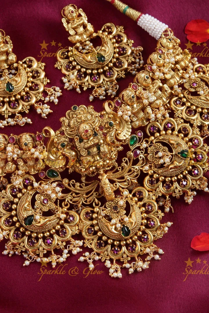 Statement Bridal gold alike temple Choker - Sparkle and Glow