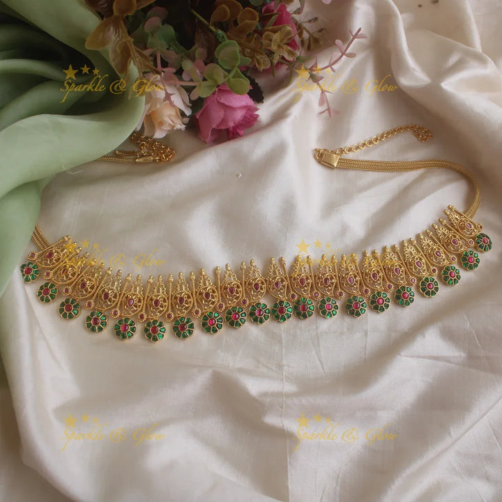 Jadau green floral kids hipchain - Sparkle and Glow