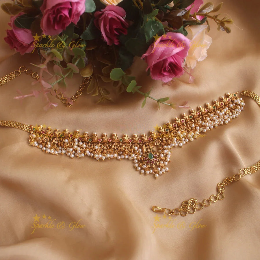 Premium matte guttapusalu kids hipchain - Sparkle and Glow