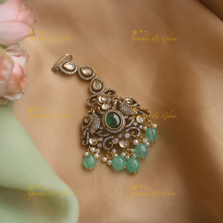Peacock Victorain tikka - Mint Green1 - Sparkle and Glow
