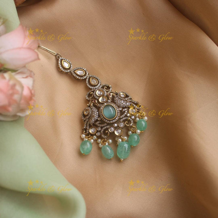 Peacock Victorain tikka - Mint Green1 - Sparkle and Glow
