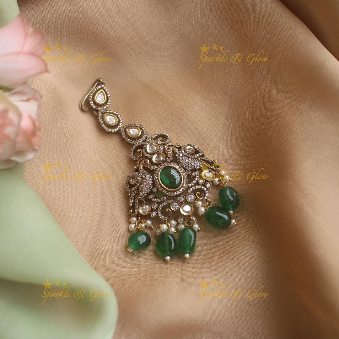 Peacock Victorain tikka - Mint Green1 - Sparkle and Glow