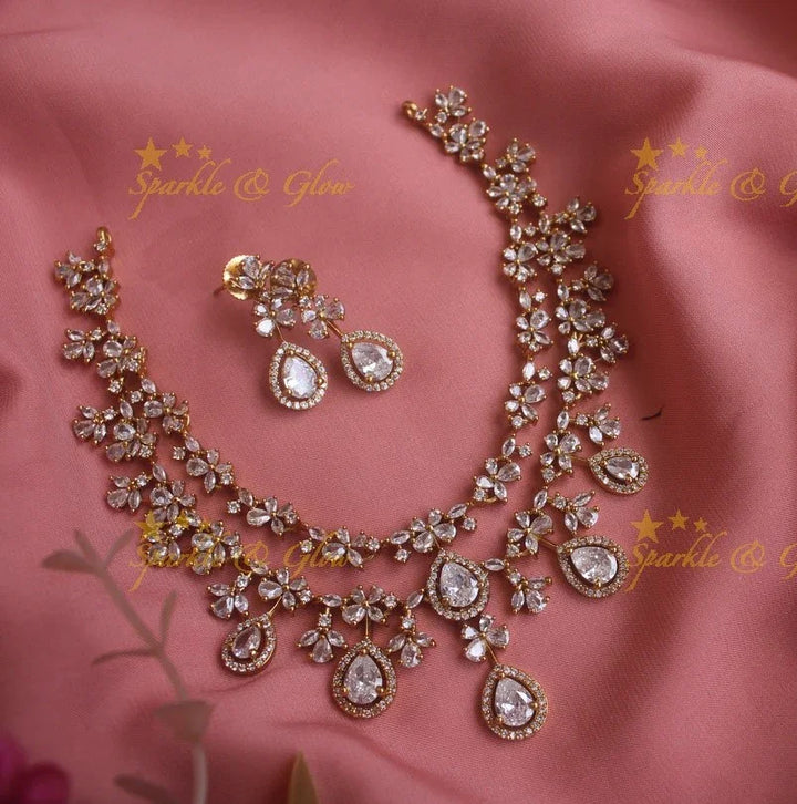 Statement Ad necklace with water drop design - Sparkle and Glow