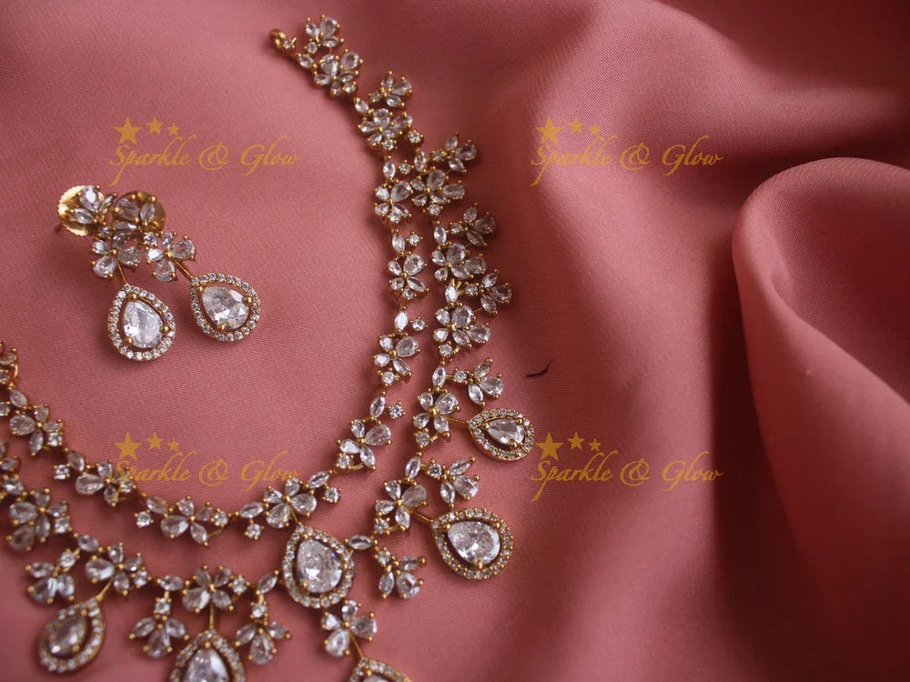 Statement Ad necklace with water drop design - Sparkle and Glow