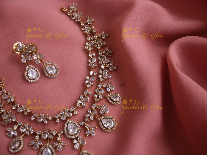 Statement Ad necklace with water drop design - Sparkle and Glow