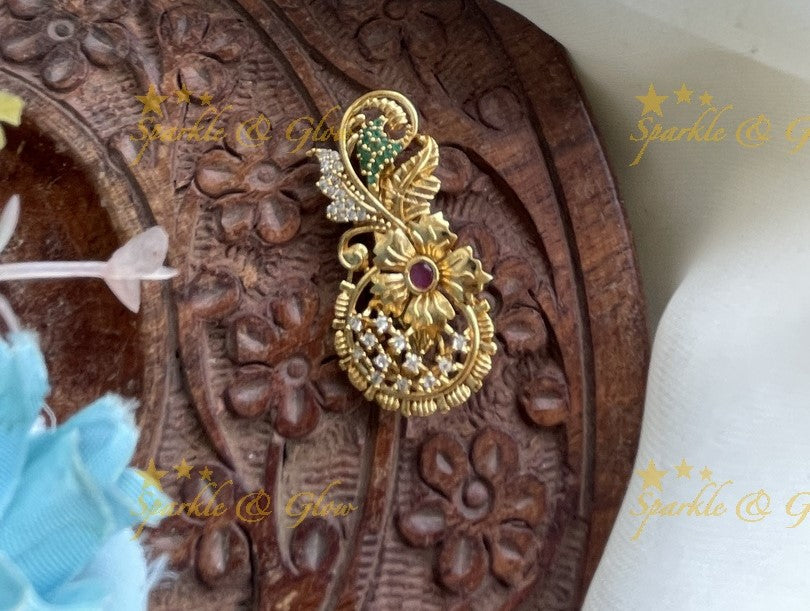 Sparkling Infinity design AD saree pin or brooch