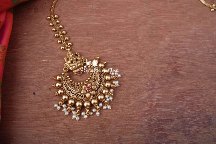Gold alike polished chandbali style maang tikka - Sparkle and Glow