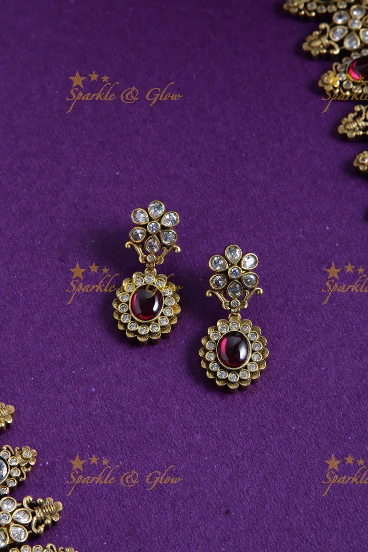 Gorgeous navarathna gutta pusalu Victorian AD long necklace - Sparkle and Glow